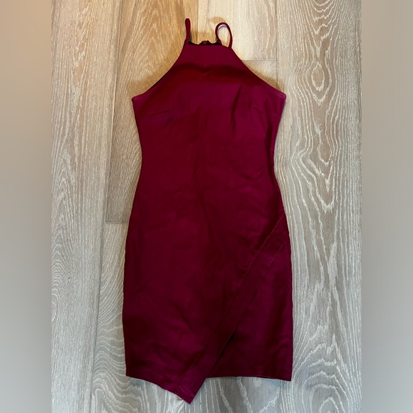 Red Wine Colored Bodycon Dress - Picture 1 of 6